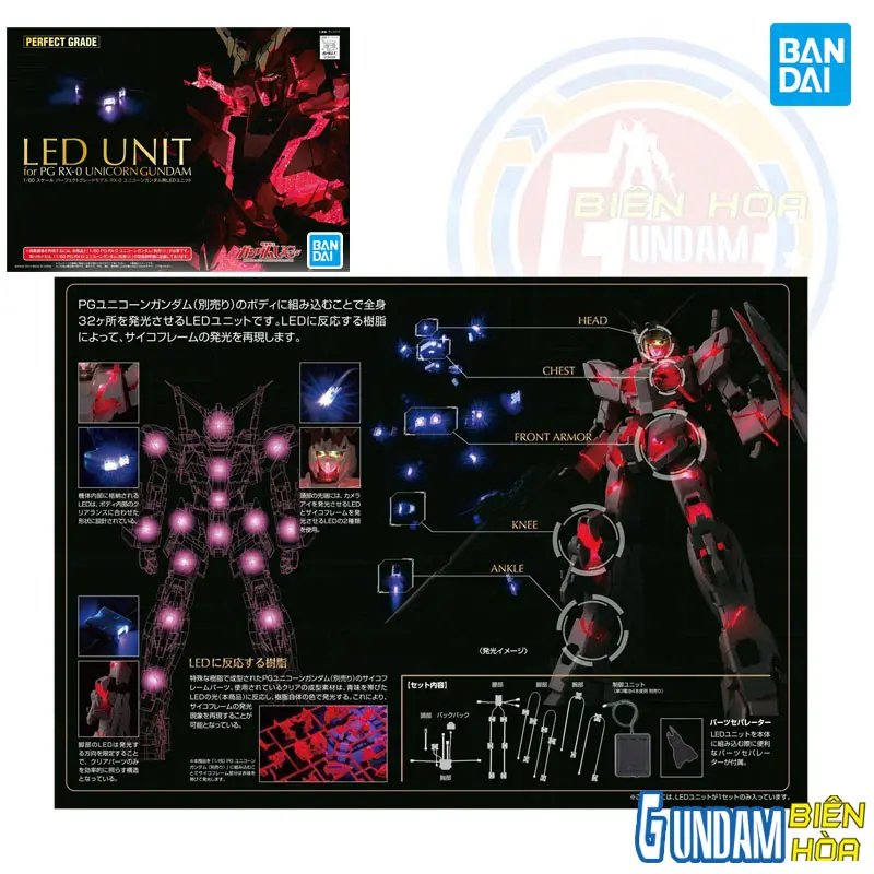 Phụ kiện đèn LED cho mô hình PG 1/60 RX-0 UNICORN GUNDAM LED UNIT (*Made in China)