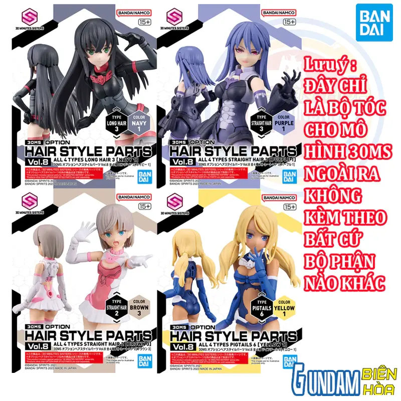 Bộ lắp ráp phụ kiện 30MS OPTION HAIR STYLE PARTS Vol.8 ALL 4 TYPES