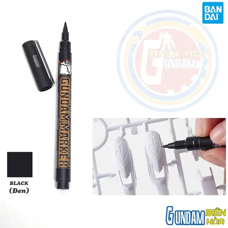 BÚT KẺ LẰN NGÒI LÔNG Gundam Marker GM20 BLACK (BRUSH TYPE)