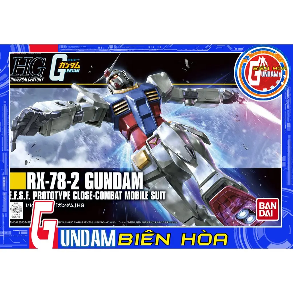 Mô hình lắp ráp 1/144 HGUC RX-78-2 GUNDAM
