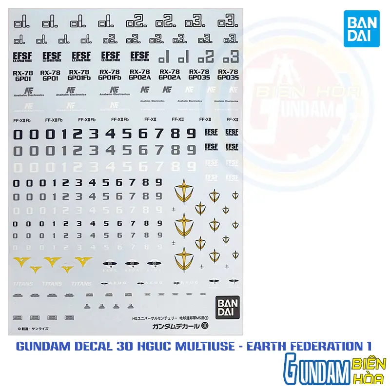 Gundam - Decals HG 1/144 37 Earth Federation Ms 2 - Bandai