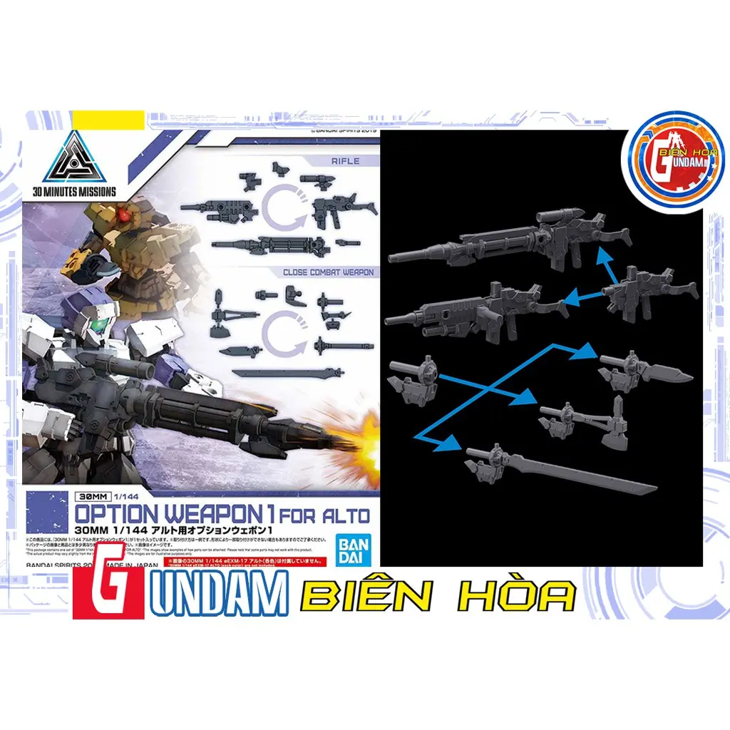 Bộ phụ kiện lắp ráp 30MM 1/144 OPTION WEAPON 1 FOR ALTO