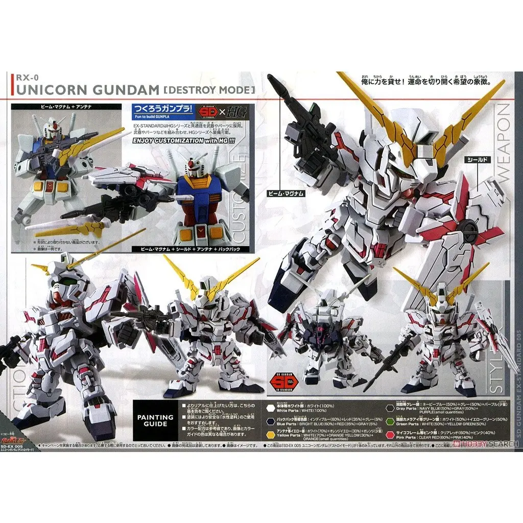 Mô hình lắp ráp SD GUNDAM EX-STANDARD UNICORN GUNDAM (DESTROY MODE)