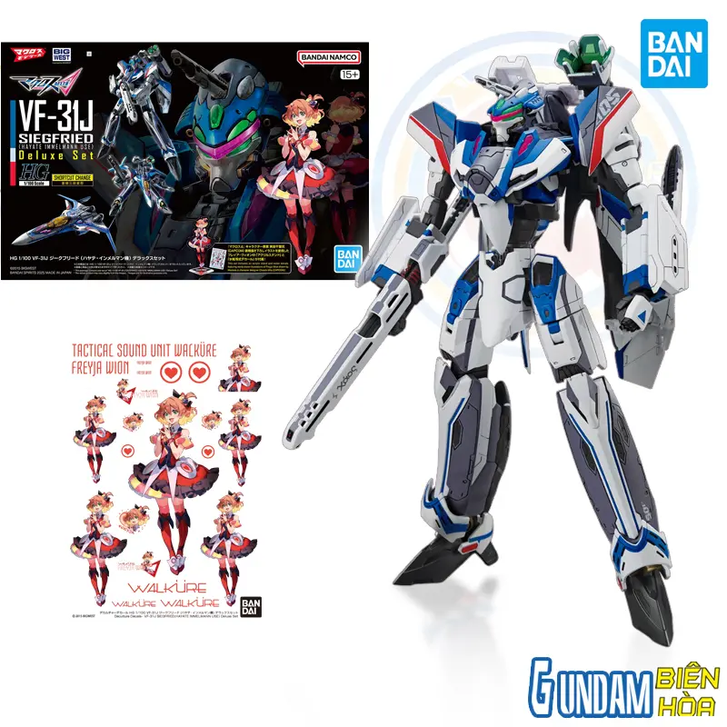 Mô hình lắp ráp HG 1/100 VF-31J SIEGFRIED(HAYATE IMMELMANN USE) Deluxe Set