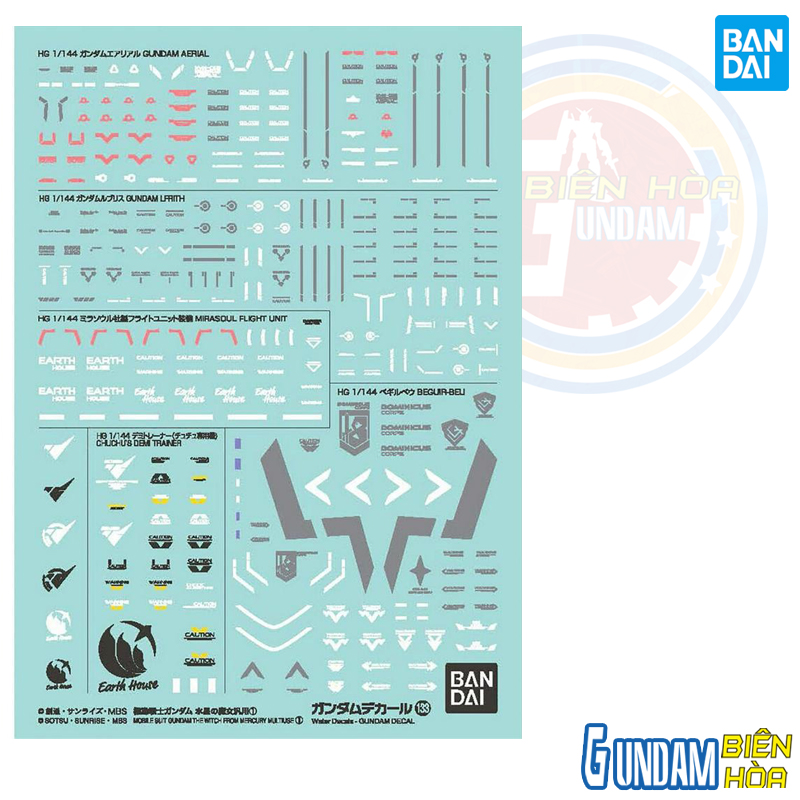 Phụ kiện mô hình GUNDAM DECAL 133 MOBILE SUIT GUNDAM THE WITCH FROM MERCURY MULTIUSE  1