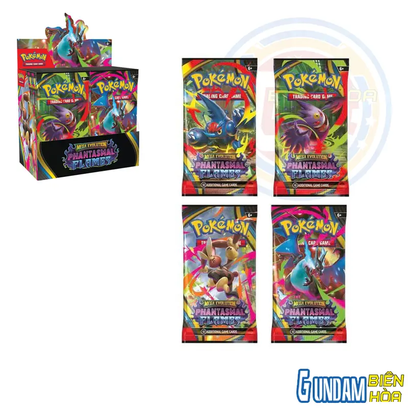 Thẻ bài Pokemon TCG ME02 Phantasmal Flames Booster Pack (tiếng Anh) ( 1gói chứa 10 thẻ)