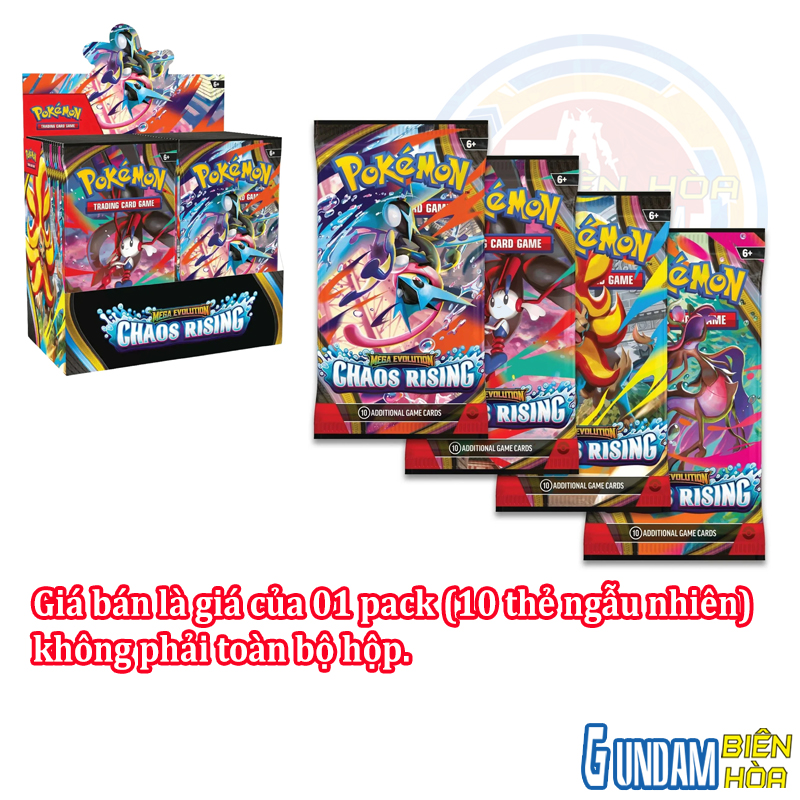 Thẻ bài sưu tầm Pokemon TCG ME04 –Mega Evolution Chaos Rising Booster Pack
